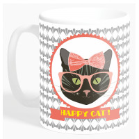Mug HAPPY CAT CHAT NOIR déco vintage