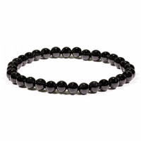Bracelet en Tourmaline noire pierre naturelle perles rondes 5 mm