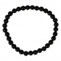 Bracelet en Tourmaline noire pierre naturelle perles rondes 5 mm