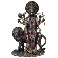 Statuette DURGA 28 cm effet bronze