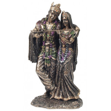 Statuette RADHA & KRISHNA 29 cm effet bronze