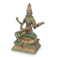 Statuette SARASWATI 24 cm effet bronze