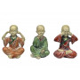 3 Statuettes Moines Tibétains de la sagesse 8 cm
