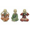 3 Statuettes Moines Tibétains de la sagesse 8 cm