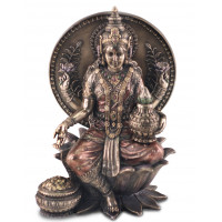 Statuette LAKSHMI assise 20 cm effet bronze