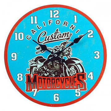 Horloge en verre Motorcycles CALIFORNIA CUSTOM 30 cm