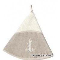 serviette brodée abécédaire ronde