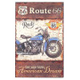 Panneau en bois moto bleue Route 66 American Dream déco rétro Vintage