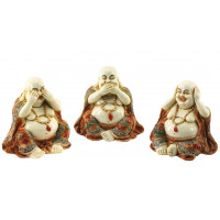 3 Statuettes Bouddha de la sagesse 7 cm