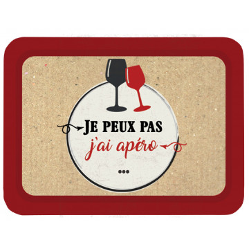 Plateau métal Je Peux pas J'ai Apéro