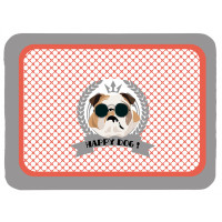 Plateau métal HAPPY DOG BULLDOG déco vintage