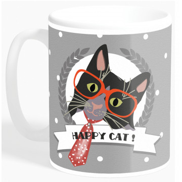 Mug HAPPY CAT CHAT CRAVATE