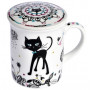 Mug avec passoire et couvercle CHAT MANDALA Foxtrot collection