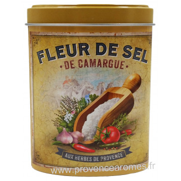 Fleur de Sel de Camargue aux Herbes de Provence Boîte saupoudreur déco rétro Esprit Provence