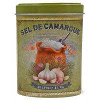 Sel de Camargue au Thym et à l'Ail Boîte saupoudreur déco rétro Esprit Provence