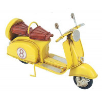 SCOOTER rétro jaune en métal