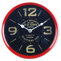 Horloge hublot OLD TOWN CLOCKS métal ROUGE 22 cm