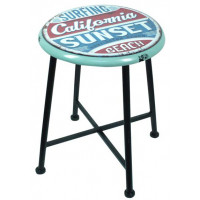 Tabouret métal déco California Beach rétro rétro vintage