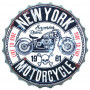 Plaque murale métal capsule NEW YORK MOTORCYCLE déco murale