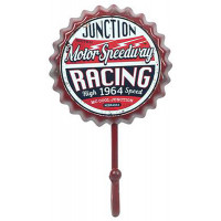 Patère capsule métal 1 crochet Motor Speedway RACING déco rétro vintage