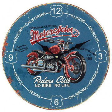 Horloge MOTORCYCLES RIDERS CLUB déco rétro vintage