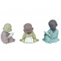 3 Statuettes Petits Moines moment de lecture 14 cm