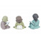 3 Statuettes Petits Moines lecture 14 cm