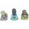 3 Statuettes Petits Moines de la sagesse 11 cm