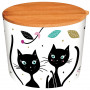 Pot bambou avec couvercle D10 cm CHAT MANDALA Foxtrot collection