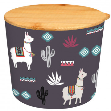 Pot avec couvercle D12 cm en bambou LAMA MANIA Foxtrot collection