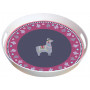 Plateau rond en bambou LAMA MANIA Foxtrot collection