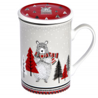 Mug avec passoire et couvercle Ours Foxtrot collection