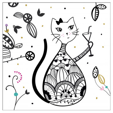 Serviettes en papier CHAT MANDALA Foxtrot collection