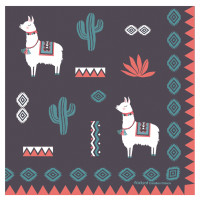 Serviettes en papier LAMA MANIA Foxtrot collection