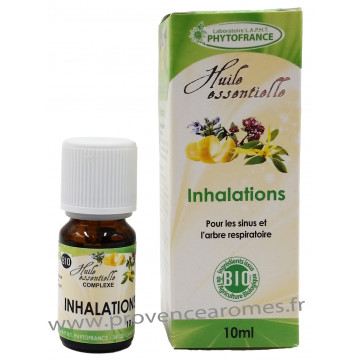 INHALATIONS Huiles Essentielles complexe BIO pour les sinus et arbre respiratoire Phytofrance