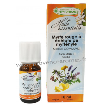 MYRTE ROUGE à ACÉTATE de MYRTÉNYLE Huile Essentielle Phytofrance 10 ml