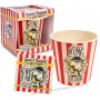 Pot rond en bambou + serviettes KING OF POP'CORN Natives déco rétro vintage