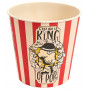 Pot rond en bambou + serviettes KING OF POP'CORN Natives déco rétro vintage