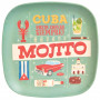 Coffret de 6 assiettes à cocktail en bambou COCKTAILS DU MONDE Natives déco rétro vintage