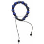 Bracelet Shamballa en Lapis Lazuli pierre naturelle perles rondes facettées 8-10 mm