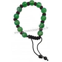 Bracelet Shamballa en Quartz vert pierre naturelle perles rondes facettées 8-10 mm