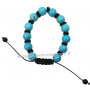 Bracelet Shamballa en Howlite turquoise pierre naturelle perles rondes facettées 8-10 mm