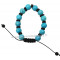 Bracelet Shamballa en Howlite turquoise pierre naturelle perles rondes facettées 8-10 mm