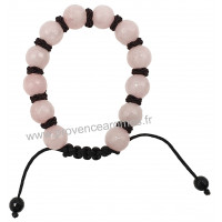 Bracelet Shamballa en Quartz Rose pierre naturelle perles rondes facettées 8-10 mm