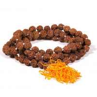 Mala Rudraksha 108 grains avec houpe orange