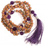 Mala Rudraksha et Améthyste gland violet