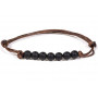 Bracelet 7 perles de Shungite pierre naturelle