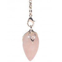 Pendule lotus Quartz rose en pointe pierre naturelle