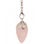 Pendule lotus Quartz rose en pointe pierre naturelle