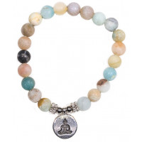 Mala/bracelet en Amazonite 21 perles avec Bouddha